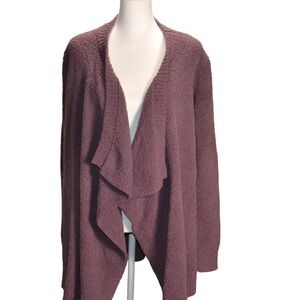 UGG Cozy Open Front Cardigan Mauve Purple Draped Soft Long Sleeve Sweater